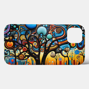 Case-Mate iPhone Case Paysage Abstrait de l'arbre à fleurs colorées Natu