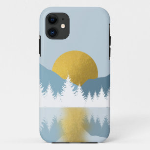 Case-Mate iPhone Case Paysage Abstrait Soleil d'hiver d'or