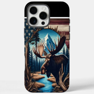 Coque iPhone 16 Pro Max Paysage américain de Bull Moose
