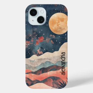 Coque Case-Mate iPhone Paysage Aquarelle Peinture Abstraite Avec Nom