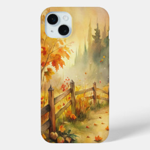 Coque Case-Mate iPhone Paysage automnal rustique à l'aquarelle