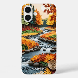 Coque Pour iPhone 16 Plus Paysage d'automne de quilling fantaisie mignon