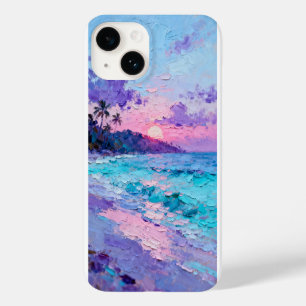 Coque Case-Mate iPhone Paysage de coucher de soleil sur une île tropicale