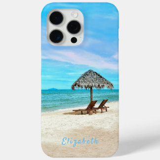 Coque Case-Mate iPhone Paysage de la plage de sable tropical de Monogram