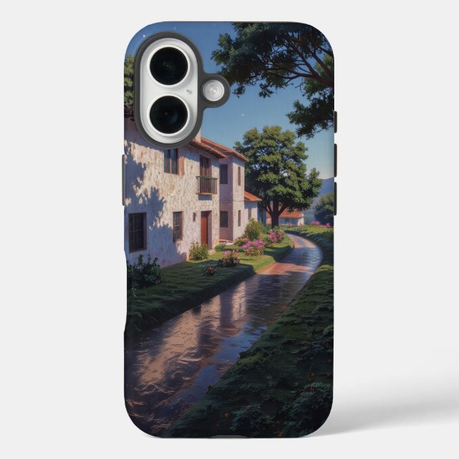 Coques Case-Mate iPhone paysage de maisons des prairies (Verso)