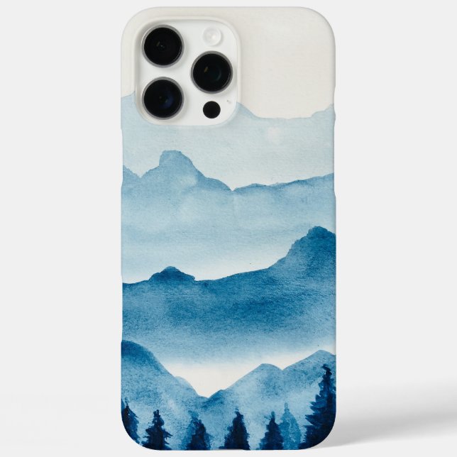 Coques Case-Mate iPhone Paysage de montagne aquarelle (Verso)