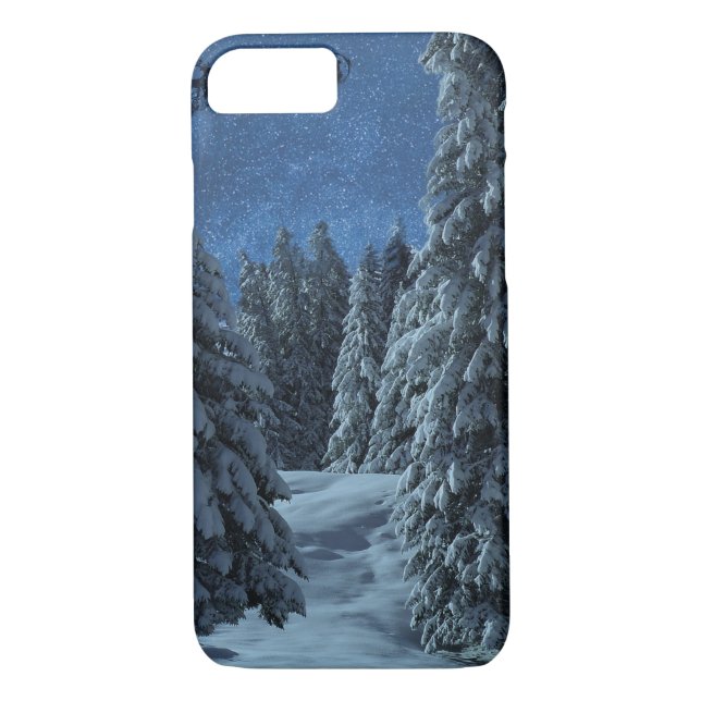 Coques Case-Mate iPhone Paysage de neige de Noël (Dos)