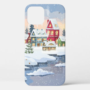 Case-Mate iPhone Case Paysage de Noël d'hiver avec maison enneigée