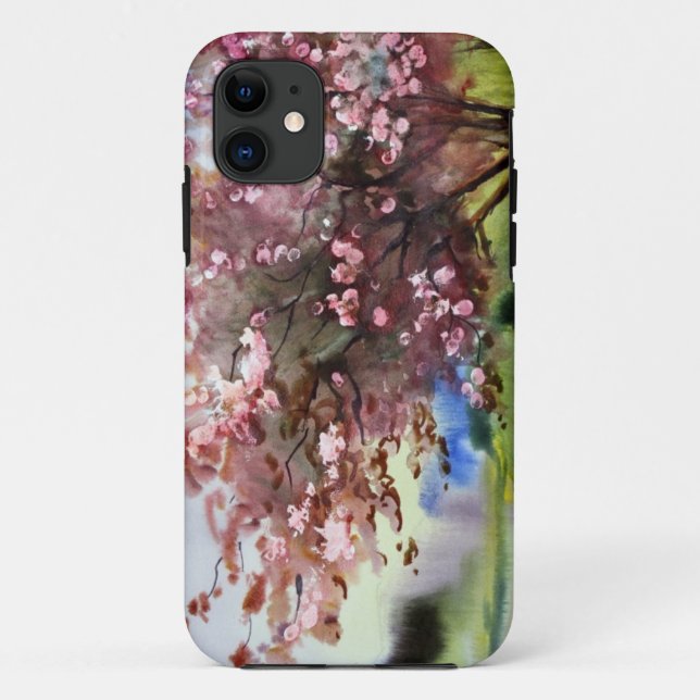Coques Case-Mate iPhone Paysage de peinture d'aquarelle (Dos)