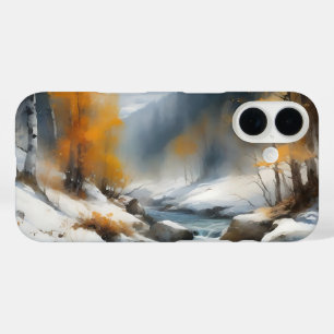 Coque Pour iPhone 16 Paysage de rivière d'hiver serein