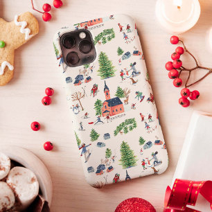 Case-Mate iPhone Case Paysage de ski alpin rose et vert Apr