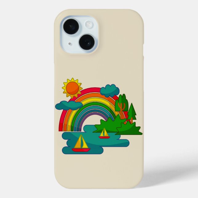 Coques Case-Mate iPhone Paysage de voyage en bateau sous les nuages du sol (Verso)