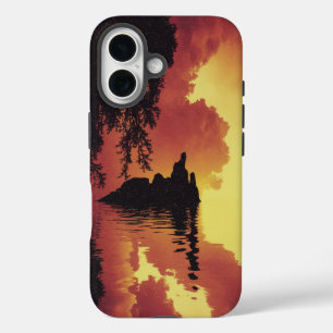 Coque Pour iPhone 16 Paysage dramatique de coucher de soleil