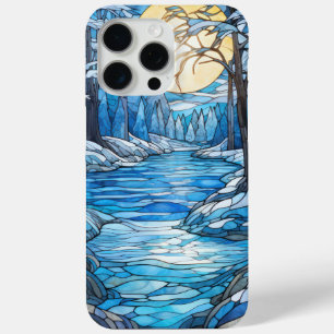 Coque Case-Mate iPhone Paysage hivernal en verre tendu - Forêt lune