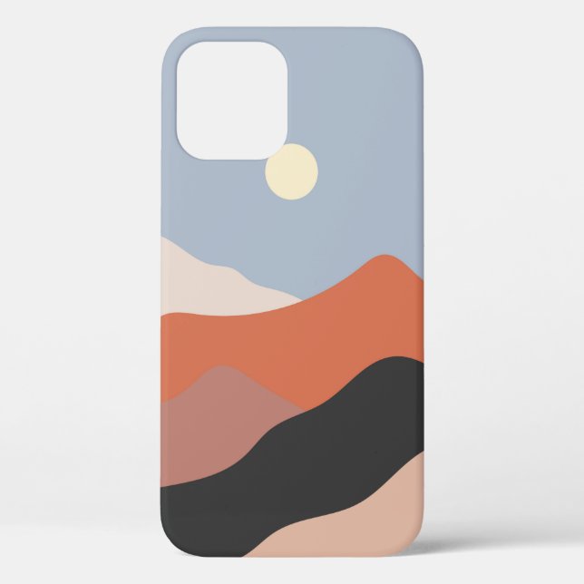 Coques Case-Mate iPhone Paysage illustrations du milieu du siècle, plan mi (Verso)