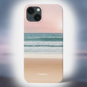 Etui iPhone Case-Mate Paysage marin avec plage, mer et ciel en bandes de