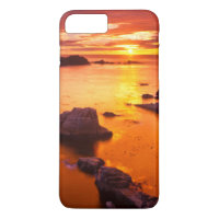 Paysage marin orange, coucher de soleil, Californi