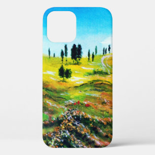 COQUE iPhone 12  PAYSAGE TOSCANE AVEC POPIES