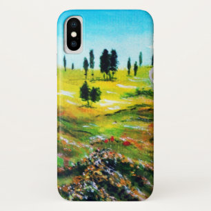 Coque iPhone X PAYSAGE TOSCANE AVEC POPIES, en particulier