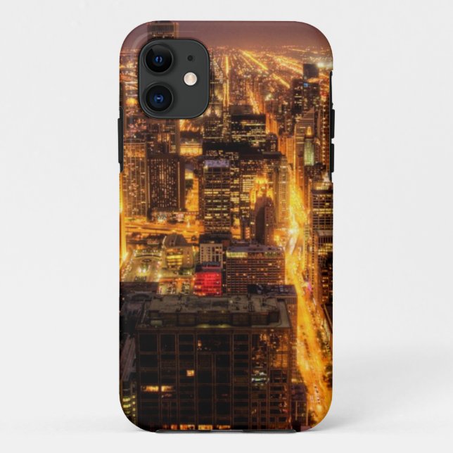 Coques Case-Mate iPhone Paysage urbain de nuit de Chicago (Dos)
