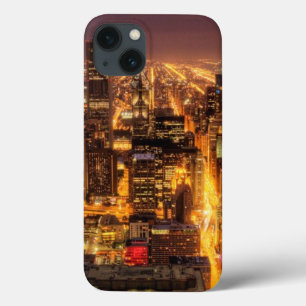 Coques Pour iPhone Paysage urbain de nuit de Chicago
