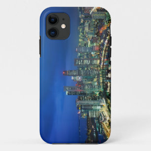 Coque Case-Mate Pour iPhone Paysage urbain de Singapour la nuit, Singapour