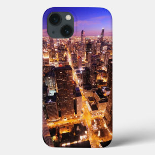 iPhone 13 Coque Paysage urbain la nuit de Chicago