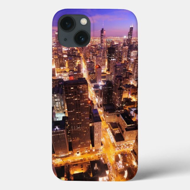 Coques Case-Mate iPhone Paysage urbain la nuit de Chicago (Verso)