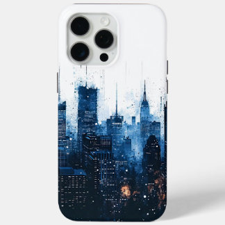 Coque Case-Mate iPhone Paysage urbain moderne bleu