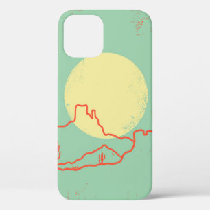 Case-Mate iPhone Case Paysage vintage du désert avec Cactuses et Canyon.