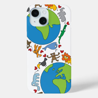 Coque Case-Mate iPhone Peace And Love Cute Cartoon Animaux du monde