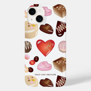 Coque Case-Mate iPhone Peace Love Chocolate Candy Coeur Motif