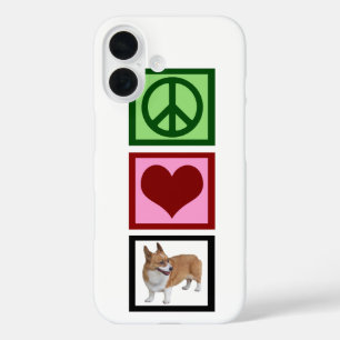 Coque Pour iPhone 16 Peace Love Corgis