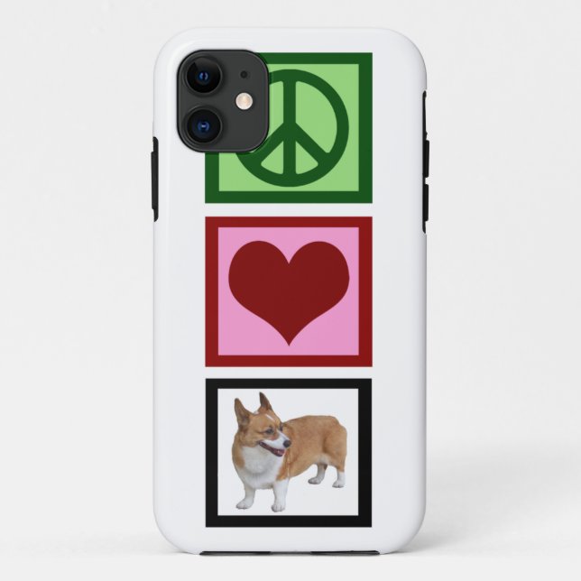 Coques Case-Mate iPhone Peace Love Corgis (Dos)