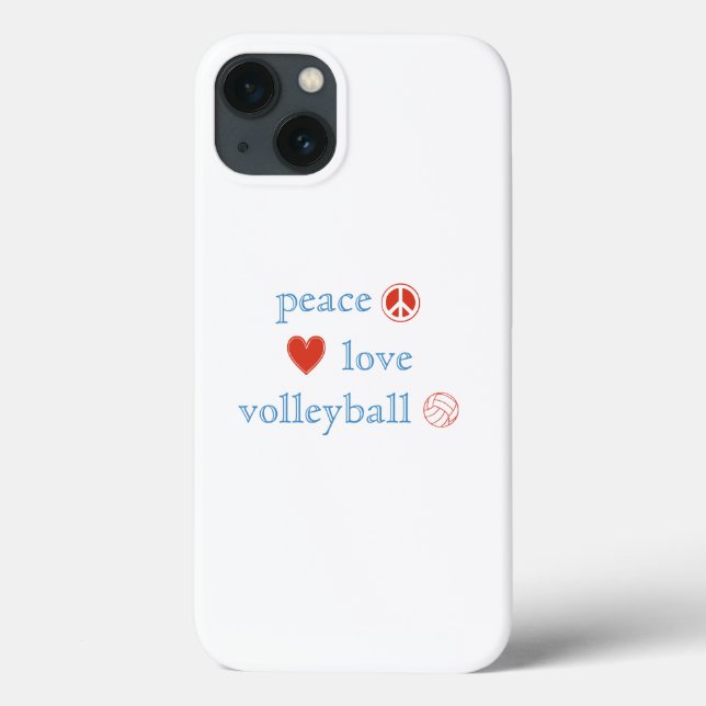 Coques Case-Mate iPhone Peace Love et Volleyball (Verso)