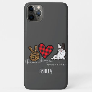 Case-Mate iPhone Case Peace Love French Bulldog Plaid mignon Amoureux de