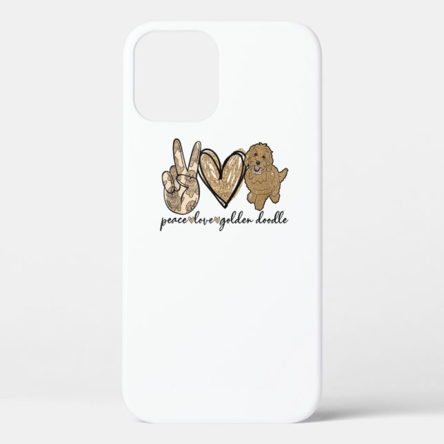 Coques Case-Mate iPhone Peace Love Golden Doodle Dog Amateurs d'animaux de (Verso)