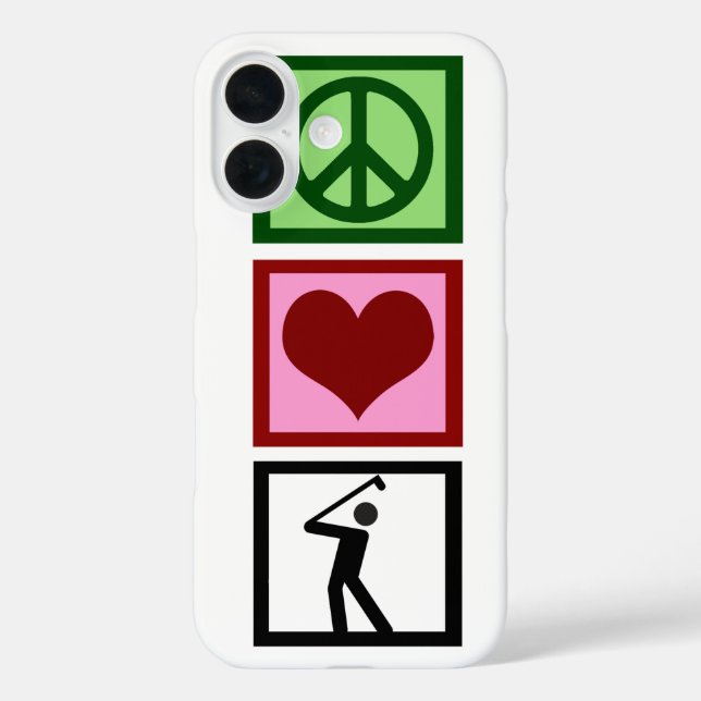 Coques Case-Mate iPhone Peace Love Golf (Verso)