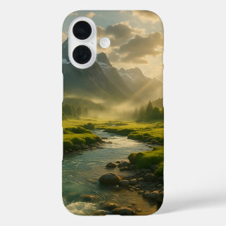 Coque Pour iPhone 16 Peaceful Mountain River Landscape iPhone Case