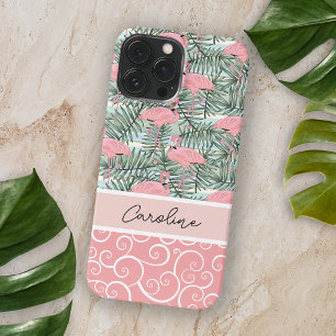 Coque Case-Mate iPhone Peach Blush Flamants roses rose Palm Feuille Motif