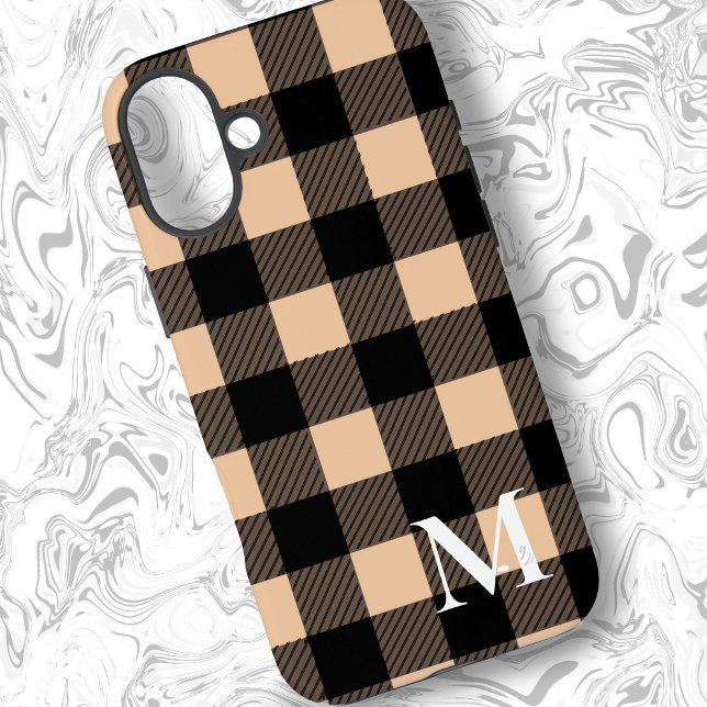 Coques Case-Mate iPhone Peach Buffalo Plaid Check (Créateur téléchargé)