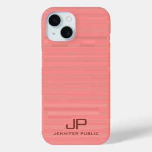 Coque Case-Mate iPhone Peach Color Stripes Elégant tendance Monogramme No