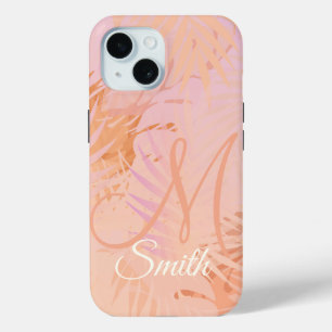 Coque Case-Mate iPhone Peach Fuzz Minimaliste Feuilles tropicaux modernes