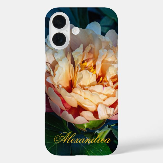Coques Case-Mate iPhone Peach Peony - Photographie romantique à fleurs (Verso)