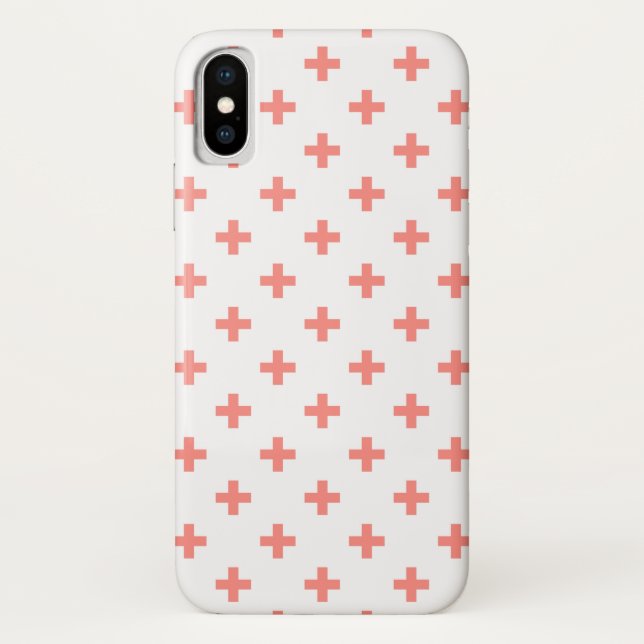 Coques Case-Mate iPhone Peach polka croise sur blanc (Dos)