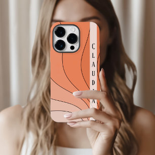 Coque Case-Mate iPhone Peach Shades Retro Waves Nom personnel