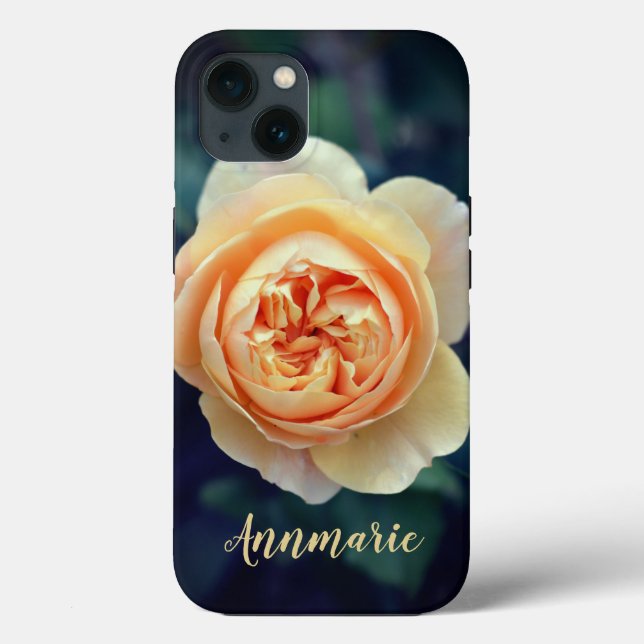Coques Case-Mate iPhone Peachy Orange Garden Rose Fleur personnalisée (Verso)