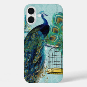 Coque Pour iPhone 16 Plus Peacock Birdcage Damas