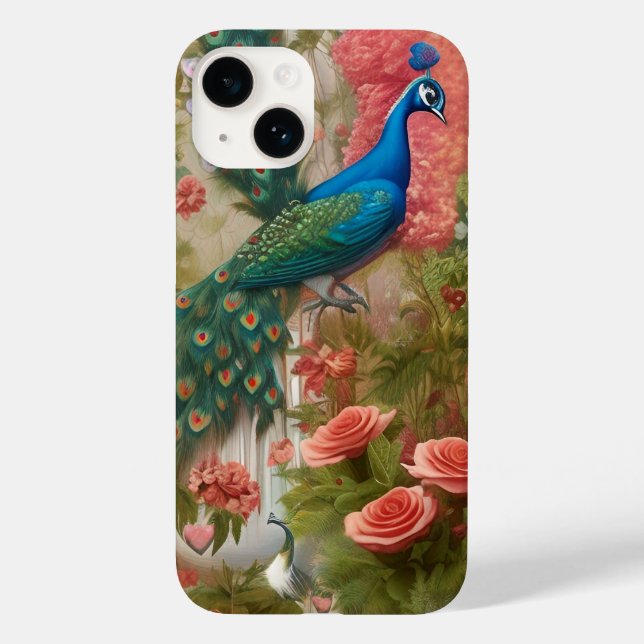 Coques Case-Mate iPhone Peacock en Apricot Jardin Rose (Verso)