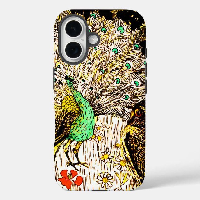 Coques Case-Mate iPhone Peacock et Owls Art nouveau néerlandais (Verso)